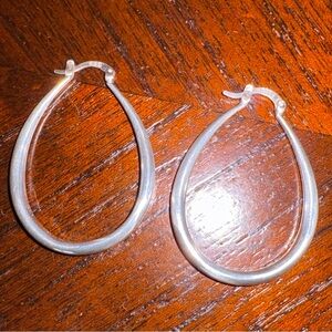 Sterling Silver Large U Hoop Earrings